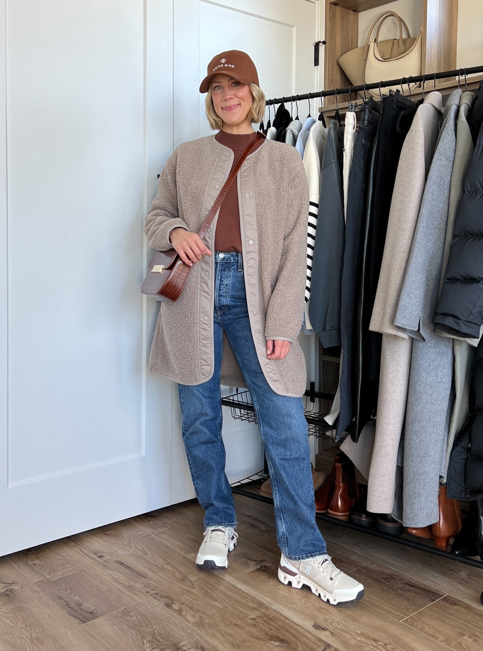 Wearing small sweater, 25 jeans (sized down), XS fleece jacket (sized down), sneakers tts

#LTKfindsunder50 #LTKSeasonal #LTKfindsunder100