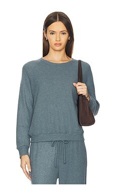 perfectwhitetee Cooper Waffle Crew Top in Slate from Revolve.com | Revolve Clothing (Global)