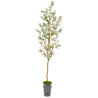 Nearly Natural 7.5 ft. Olive Artificial Tree in Decorative Planter-9678 - The Home Depot | The Home Depot