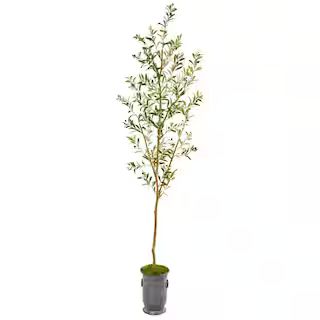 Nearly Natural 7.5 ft. Olive Artificial Tree in Decorative Planter-9678 - The Home Depot | The Home Depot