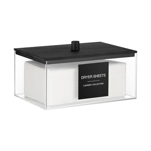 Acrylic Dryer Sheet Holder with Lid, Clear Laundry Sheets Container with 27 Labels, Laundry Pods ... | Amazon (US)