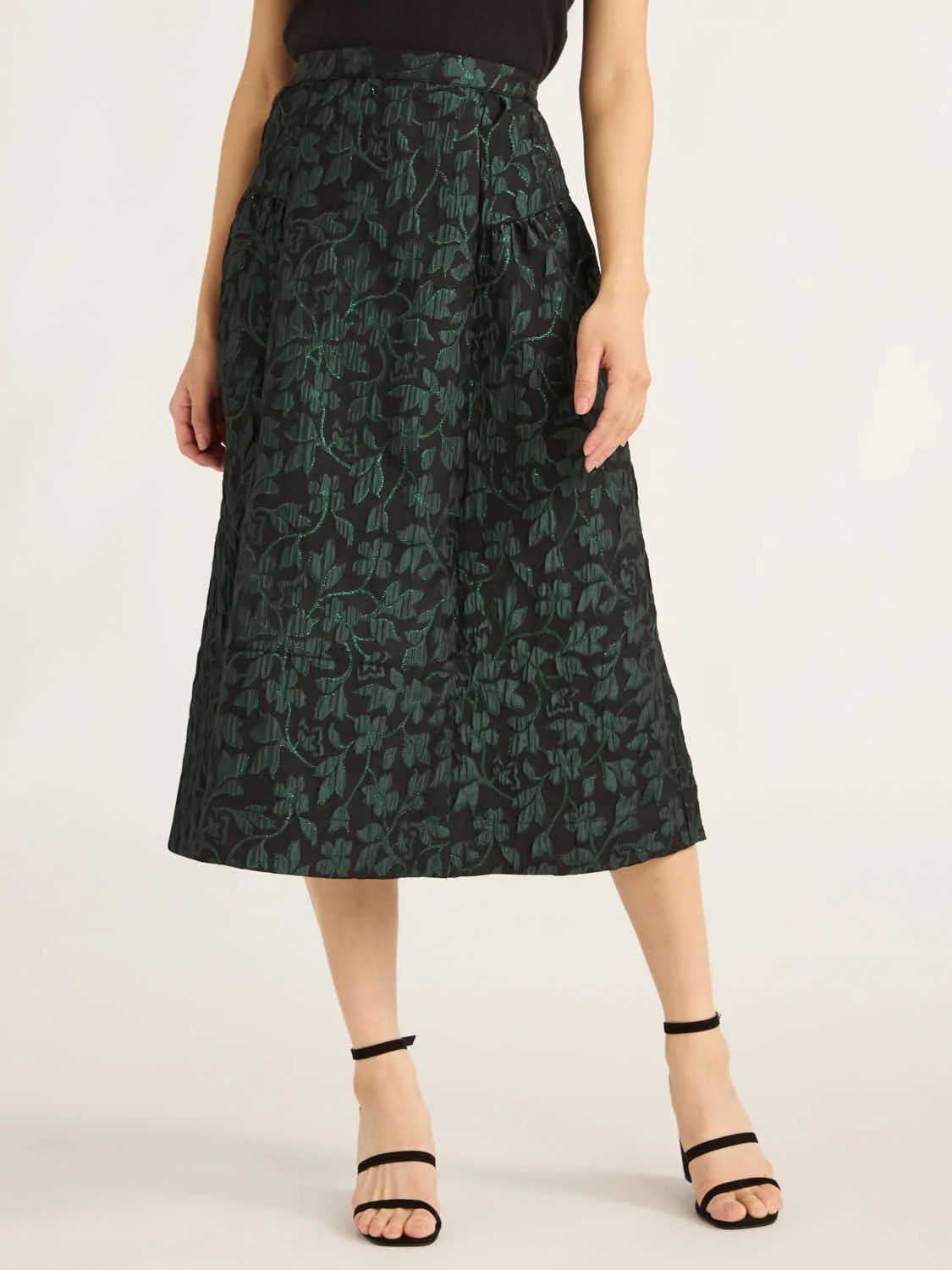 Scoop Women's and Women's Plus Jacquard Midi Skirt, Sizes XS-4X | Walmart (US)