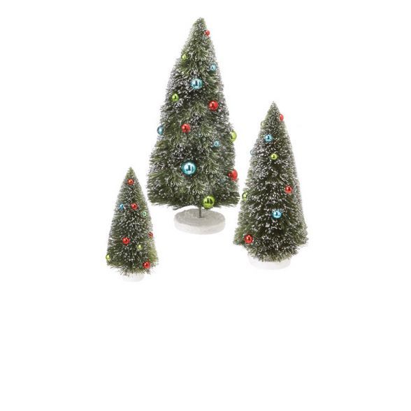 Ganz Set of 3 Glitter Frosted Tabletop Christmas Tree Decorations  17" | Target