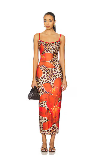 Victoria Midi Dress in Leopard Floral | Revolve Clothing (Global)