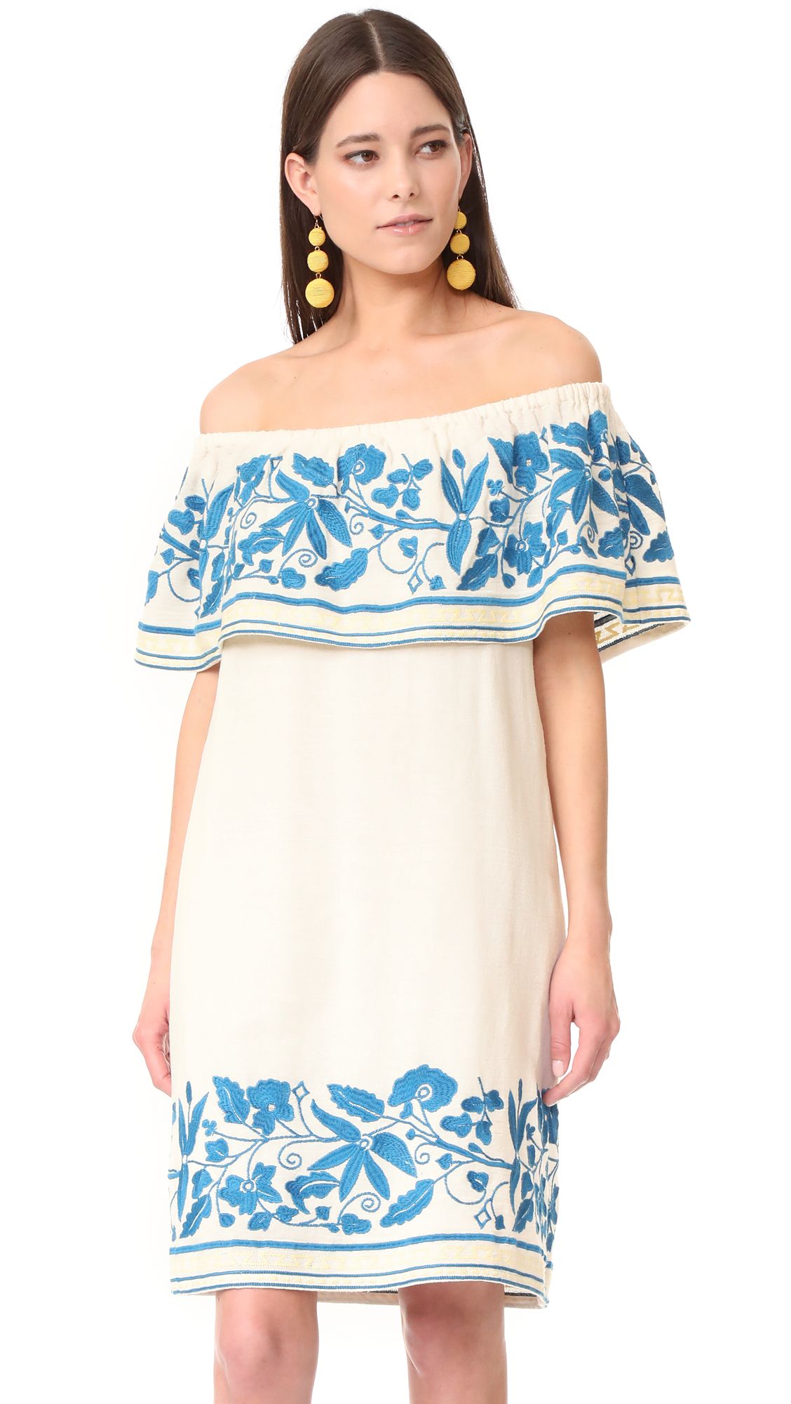 Boho Off Shoulder Embroidered Dress | Shopbop