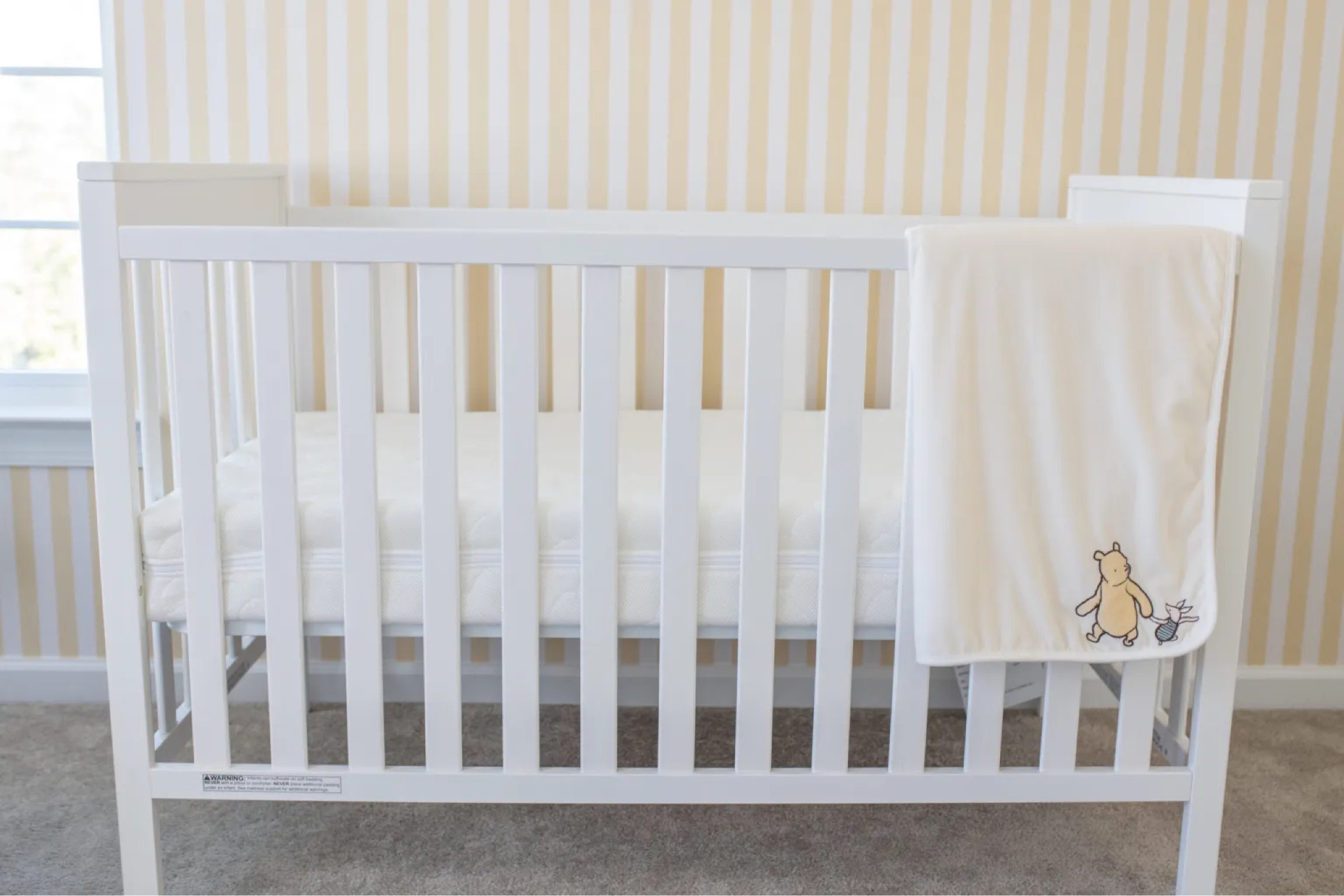 Our classic Winnie the Pooh nursery is one of our favorite rooms in the house! I love the white and yellow striped wallpaper accent wall and simple Pooh Bear touches. This is the perfect gender neutral nursery! 


Nursery design, classic nursery, rocking chair, changing table, baby registry, newborn essentials, swaddles, onesie, baby clothes, newborn clothes, baby boy, baby girl, crib, white crib, greenguard, burp cloth, diapers, baby toys, white curtains, curtain rod, baby blanket

#LTKbaby #LTKbump #LTKhome