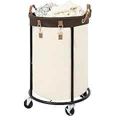 StorageWorks Laundry Basket with Wheels, 120L Rolling Laundry Hamper, Round Laundry Cart with Ste... | Amazon (US)
