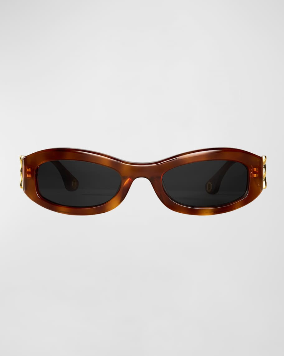 Aureum Collective Como Twisted Acetate Oval Sunglasses | Neiman Marcus
