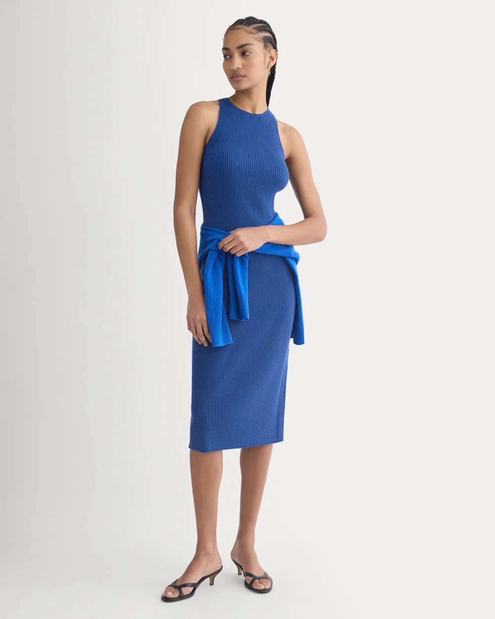 Cutaway Ribbed Midi Dress | Estate Blue | Everlane