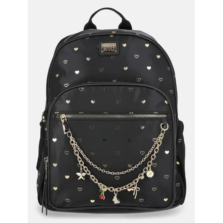 MNYC Women's Chain Pocket Dome Backpack Black Metallic | Walmart (US)