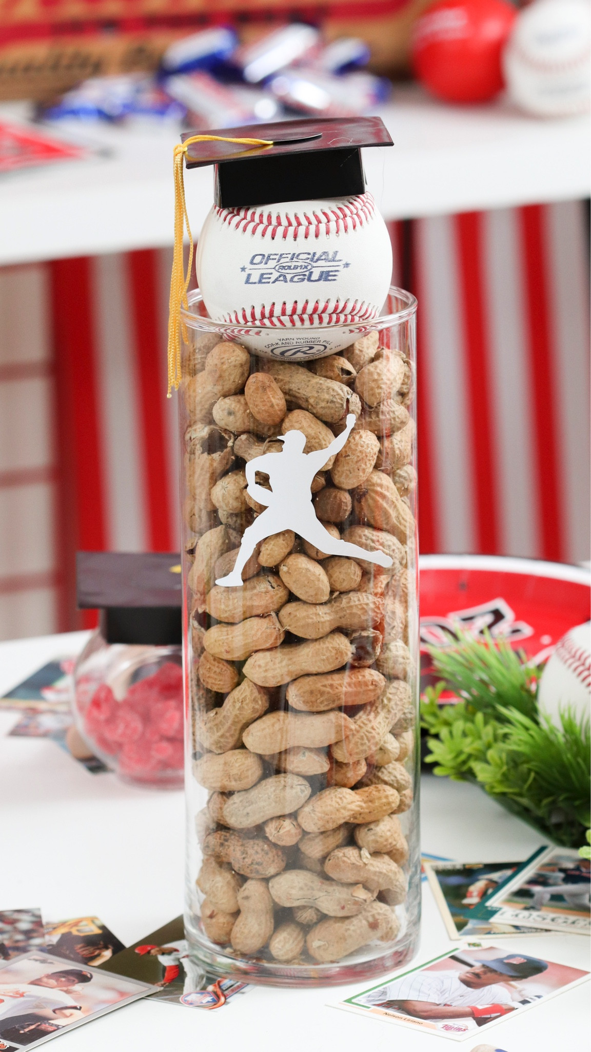 DIY Graduation Centerpiece for a Baseball Themed Graduation Party! 

#graduation2024 #grad #baseballparty #gradparty

#LTKSeasonal #LTKparties #LTKfamily