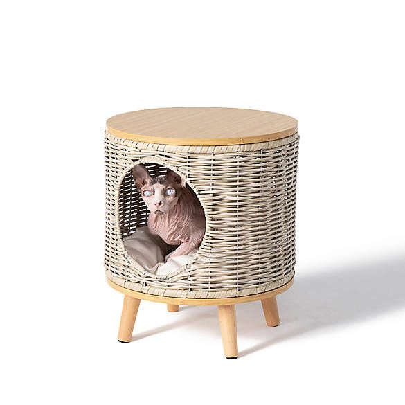 Whisker City® 16-in Grey Wicker Cat Lounger | PetSmart