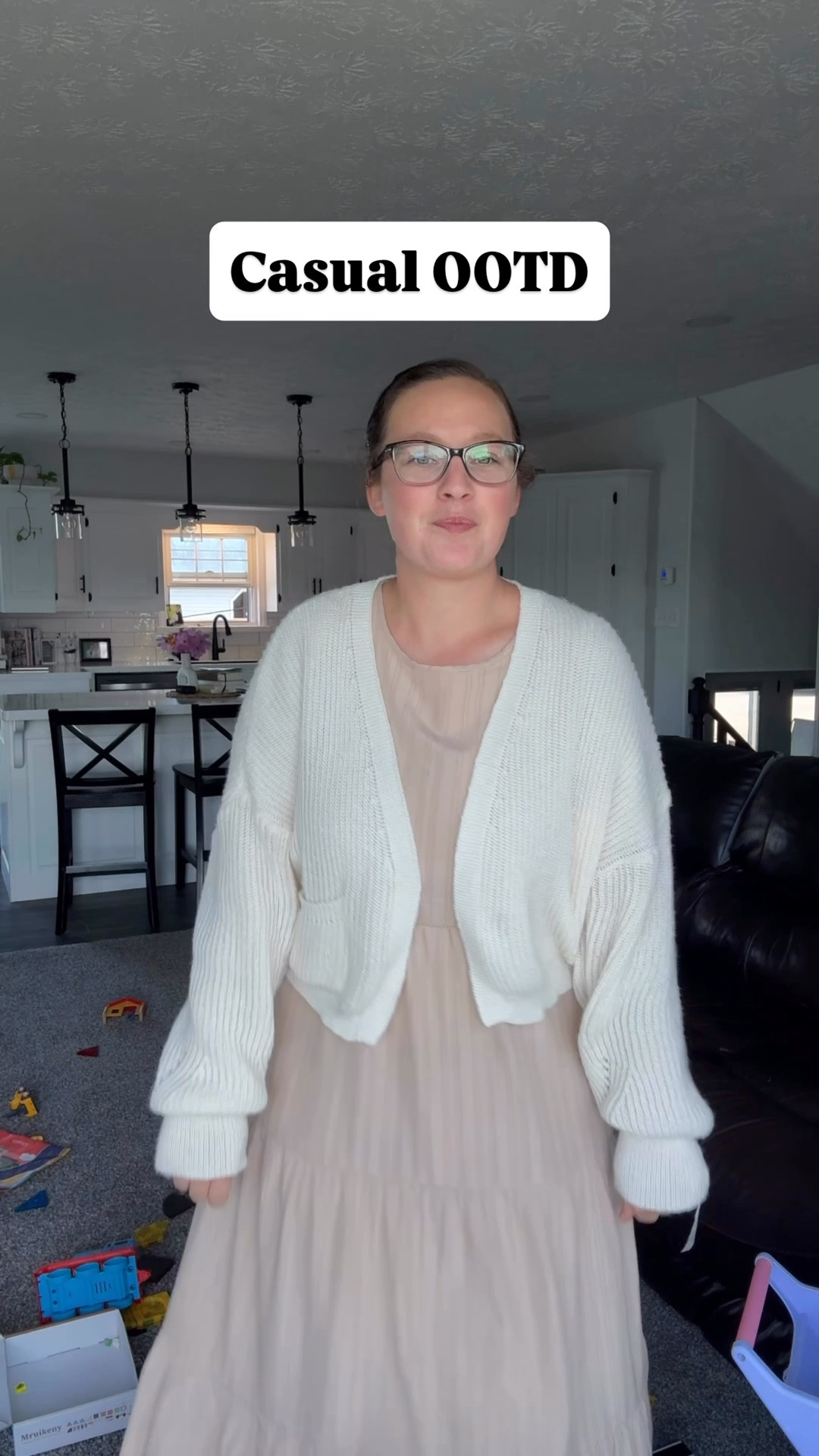I don’t usually do OOTD content, but I was wearing this and I loved the combo. 😍

The sweater is from TikTok Shop and it’s quite literally the softest and coziest sweater I own now. 

The dress is from Amazon and I’m actually obsessed with it. 

Basically this is a match made in heaven. 🥳

Also, not pictured is my sister taking a video of me because she thinks I’m cringy. She might be right, but don’t let your sister stop you. 🤣🤭
.
.
.
.
#momootd #comfymomstyle #ootdinspirations #momoutfitinspo #effortlessmomstyle 

#LTKStyleTip #LTKSeasonal #LTKFindsUnder100
