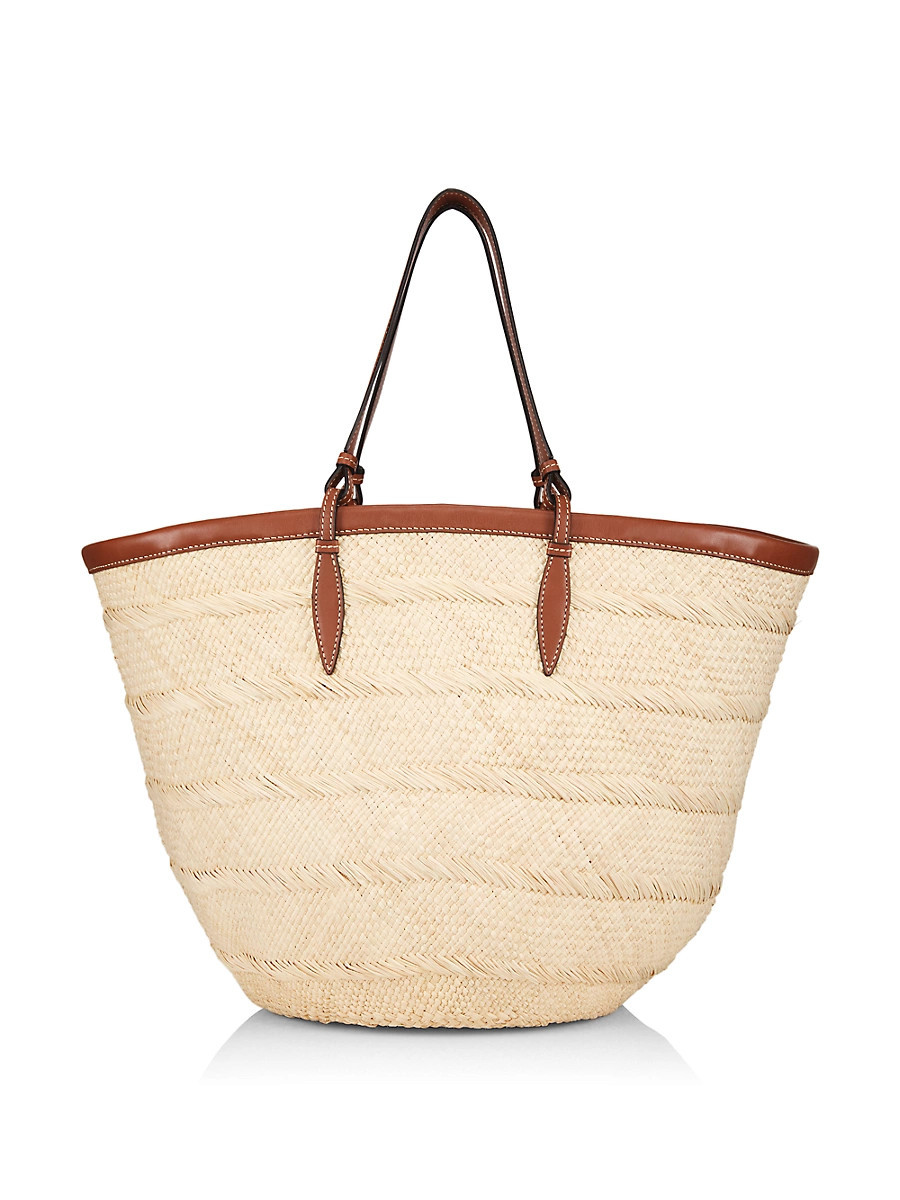 Women's Medium Iraca Palm Handwoven Basket Bag - Natural Cognac | Saks Fifth Avenue