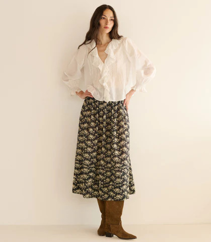 D�?EN Hardy Top -- Salt - Size - Xs Cotton Button Up Feminine Victorian | DOEN