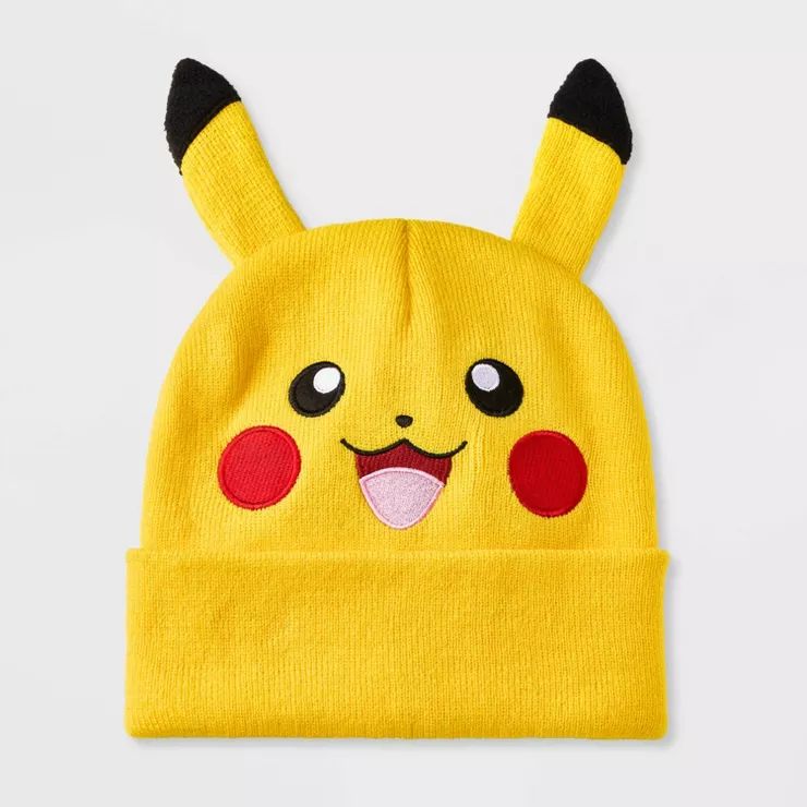 Boys' Pokemon Pikachu Cuffed Beanie - Yellow | Target