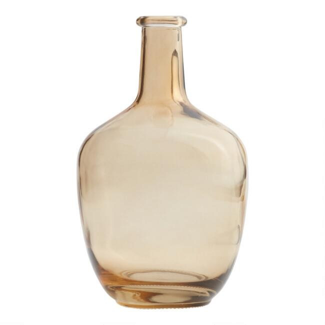 Amber Glass Long Neck Vase | World Market