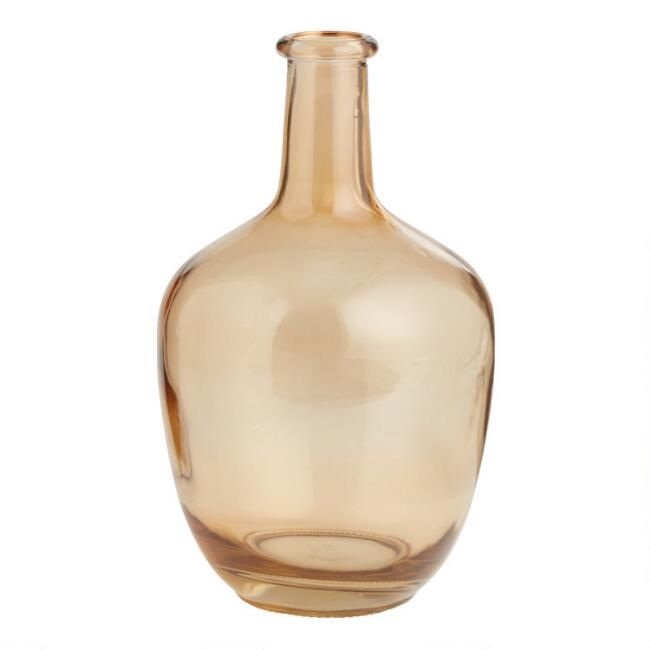 Amber Glass Long Neck Vase | World Market
