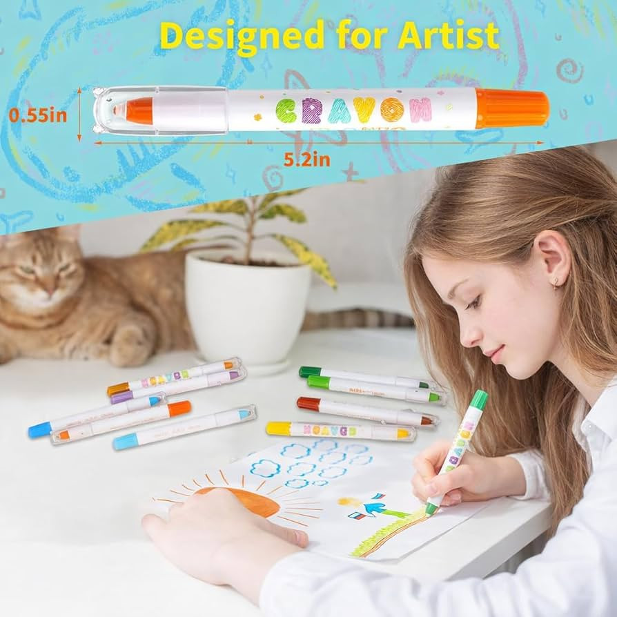 Prudiut 36 Color Silky Twistable Crayons for Artist, Washable Art Supplies, Multicultural Pastel ... | Amazon (US)