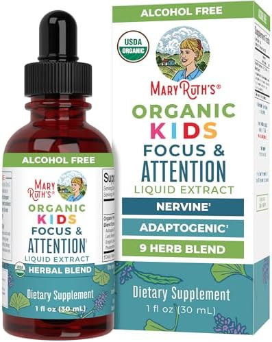 MaryRuth Organics Kids Focus & Attention Drops | USDA Organic Drops | Ginkgo Biloba | Rhodiola Ro... | Amazon (US)