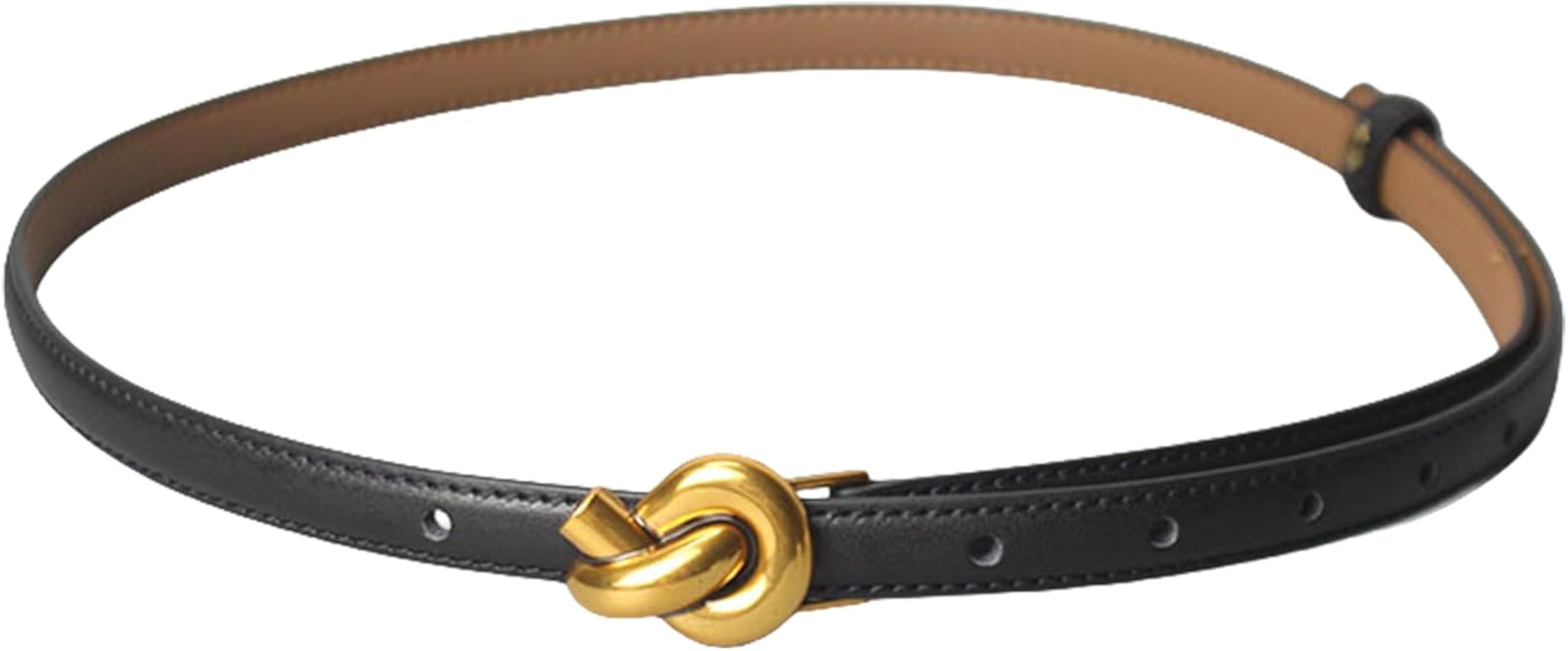 AIBEARTY Women Fashion PU Leather Waist Belt Skinny Knot Thin Buckle Waistband for Dress Jeans Pa... | Amazon (US)