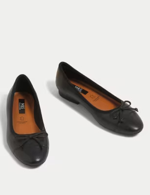 Leather Bow Ballet Pumps | M&S Collection | M&S | Marks & Spencer (UK)