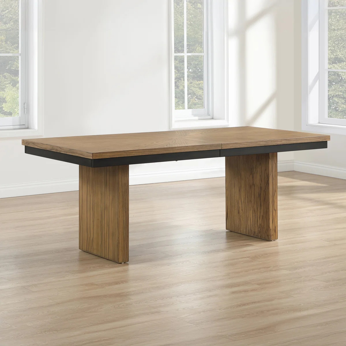 Gillyan Roatan 80-96" Extendable Dining Table With Self-Storing Leaf | Wayfair North America