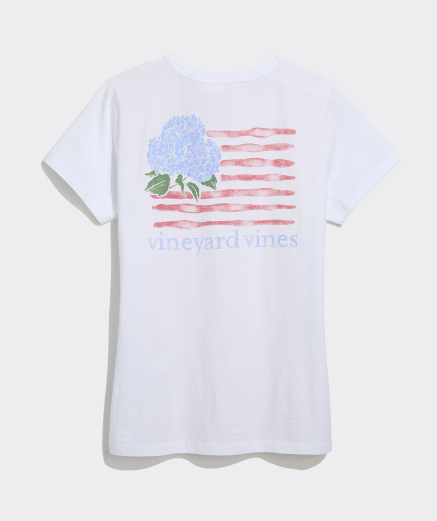 Women's Hydrangea USA Flag Short-Sleeve Pocket Tee | vineyard vines