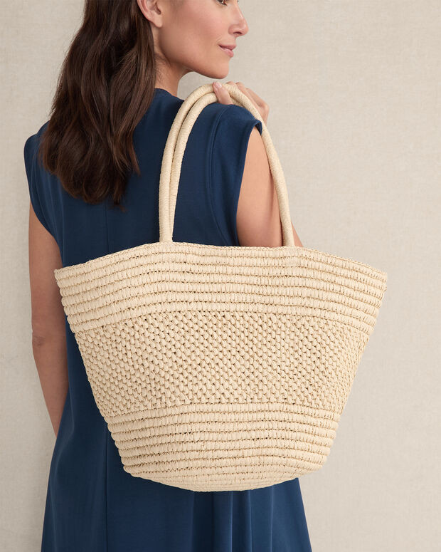 Large Straw Rounded Tote | Haven Well Within