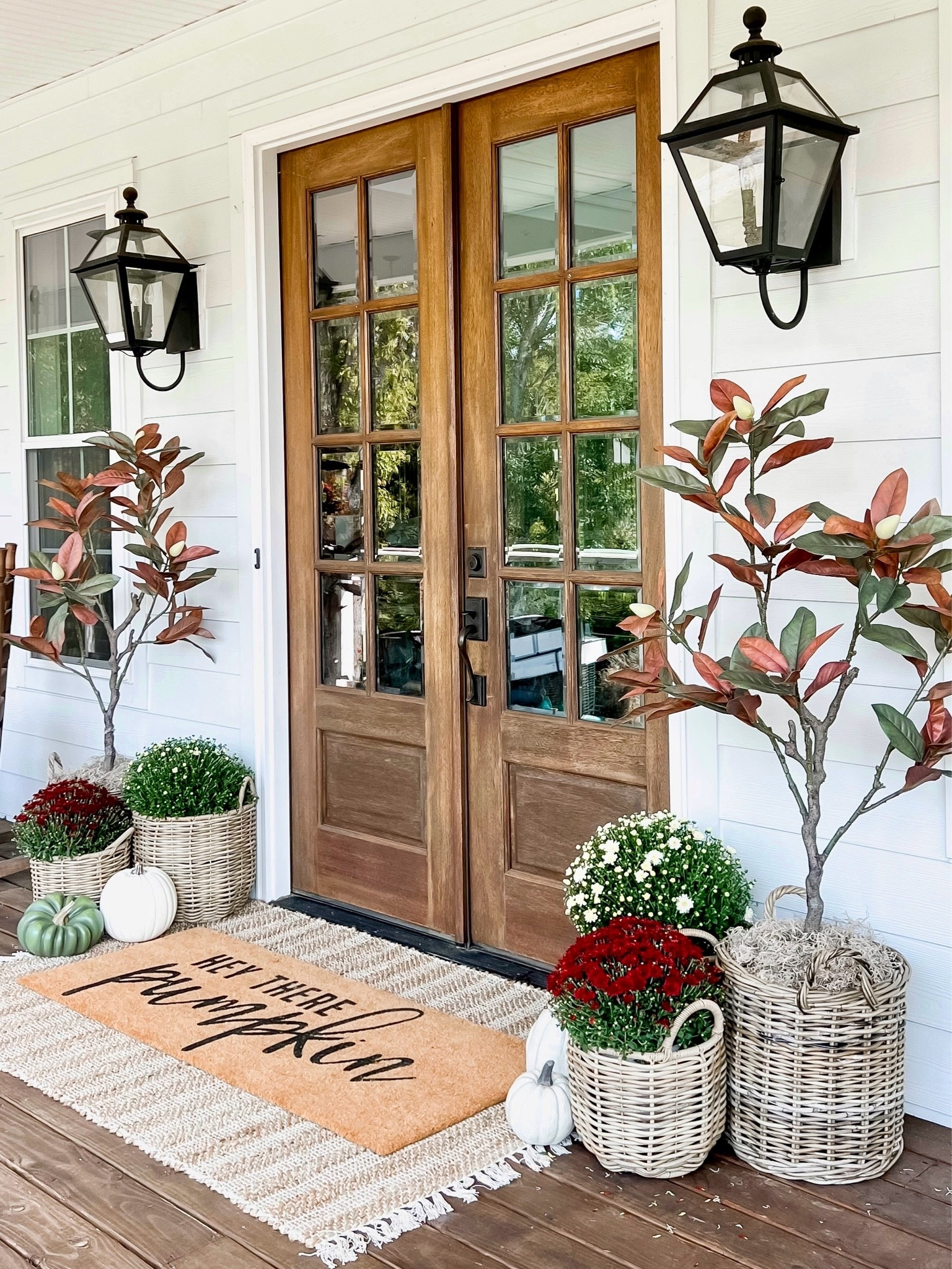 Here’s another fall porch decorating idea for 2026! This was my front doors decorated for fall four years ago in non traditional fall colors! I love magnolias and pumpkins together!

#LTKSaleAlert #LTKHome #LTKSeasonal
