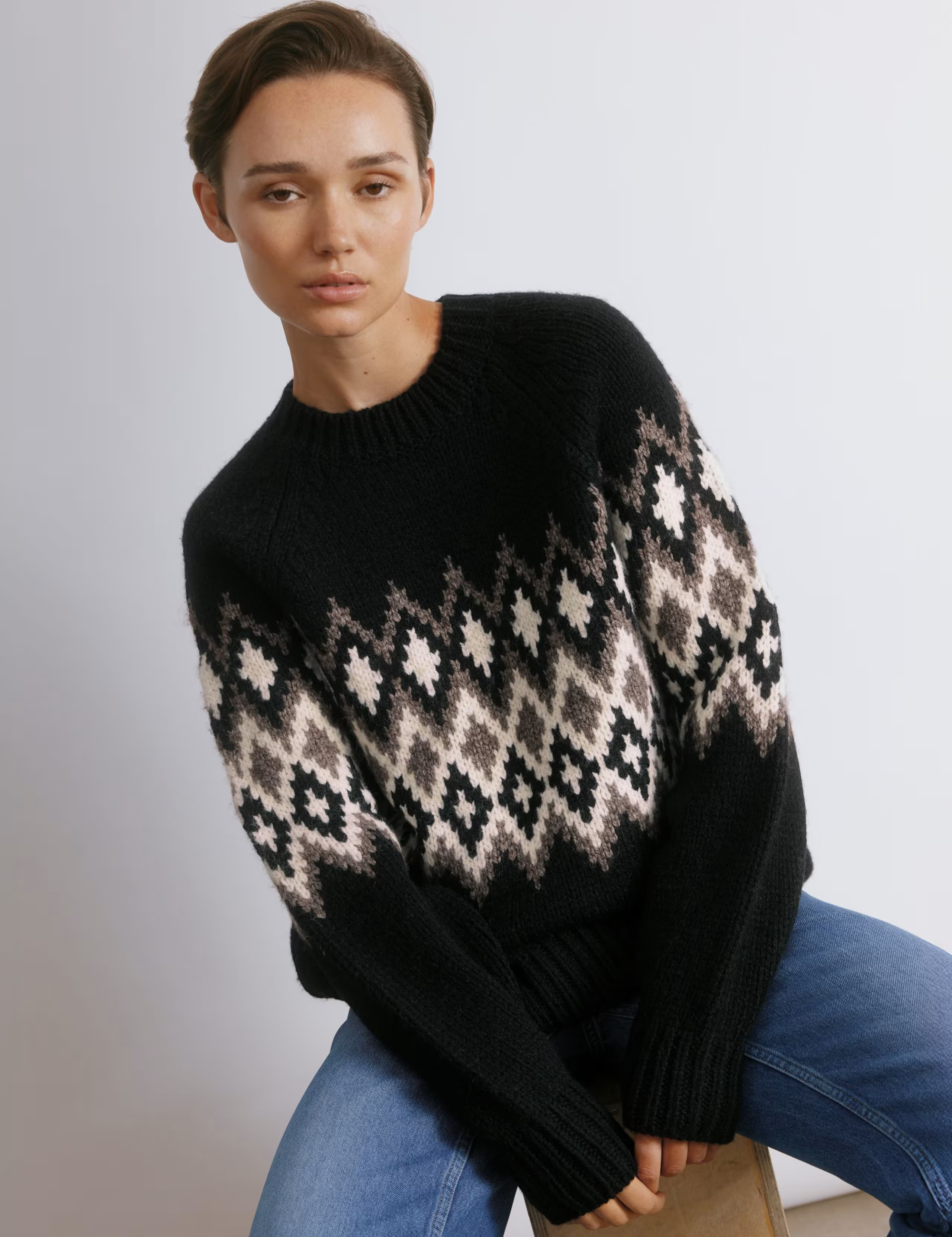 Wool Blend Fair Isle Crew Neck Jumper | Marks & Spencer (UK)