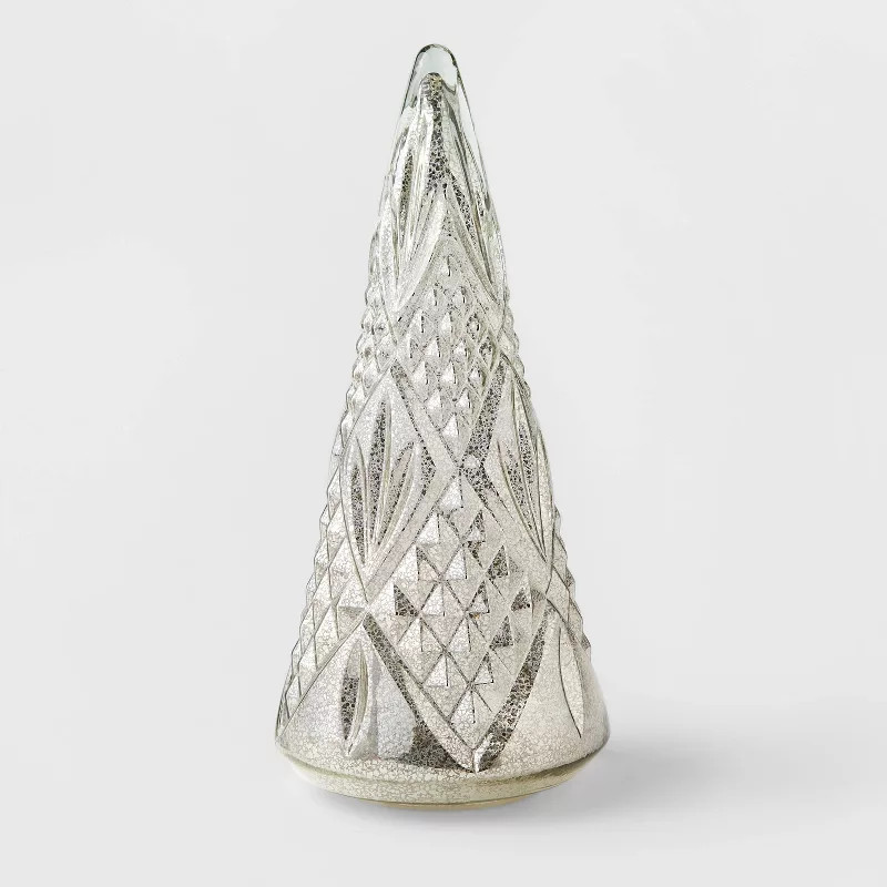 15" Battery Operated Pre-Lit Glass Christmas Tree Silver - Wondershop™ | Target