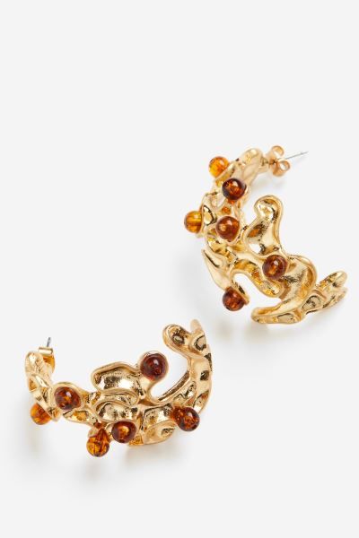 Bead-detail Hoop Earrings - Gold-colored - Ladies | H&M US | H&M (US + CA)