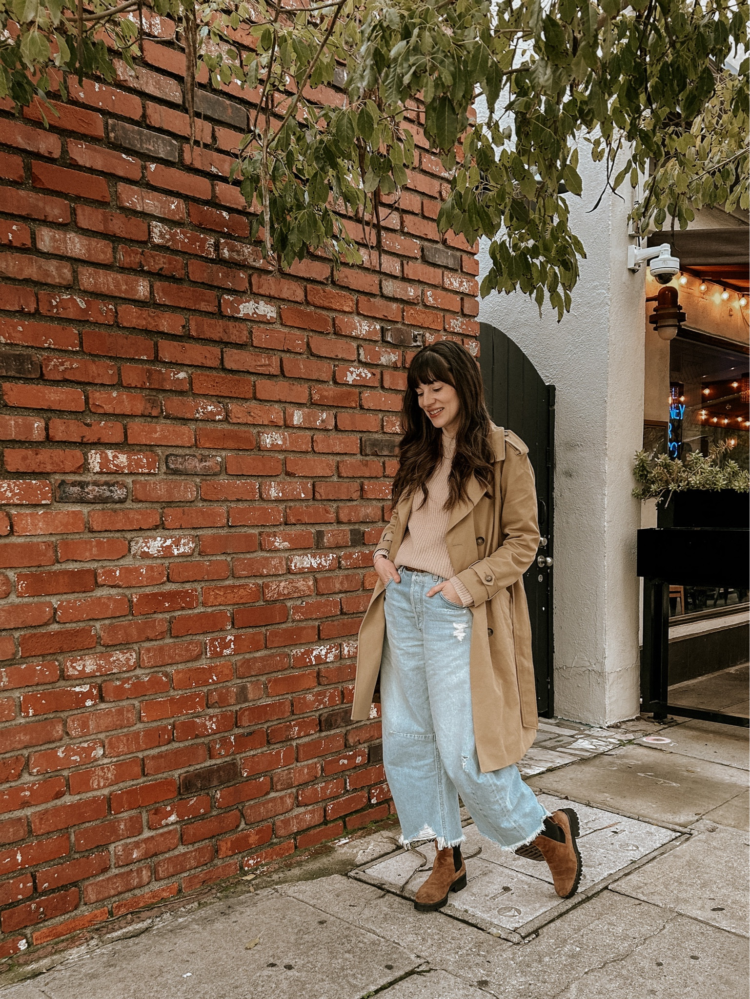 A Rainy Day Outfit ft. Everlane's Long Mac Coat - Jeans and a Teacup