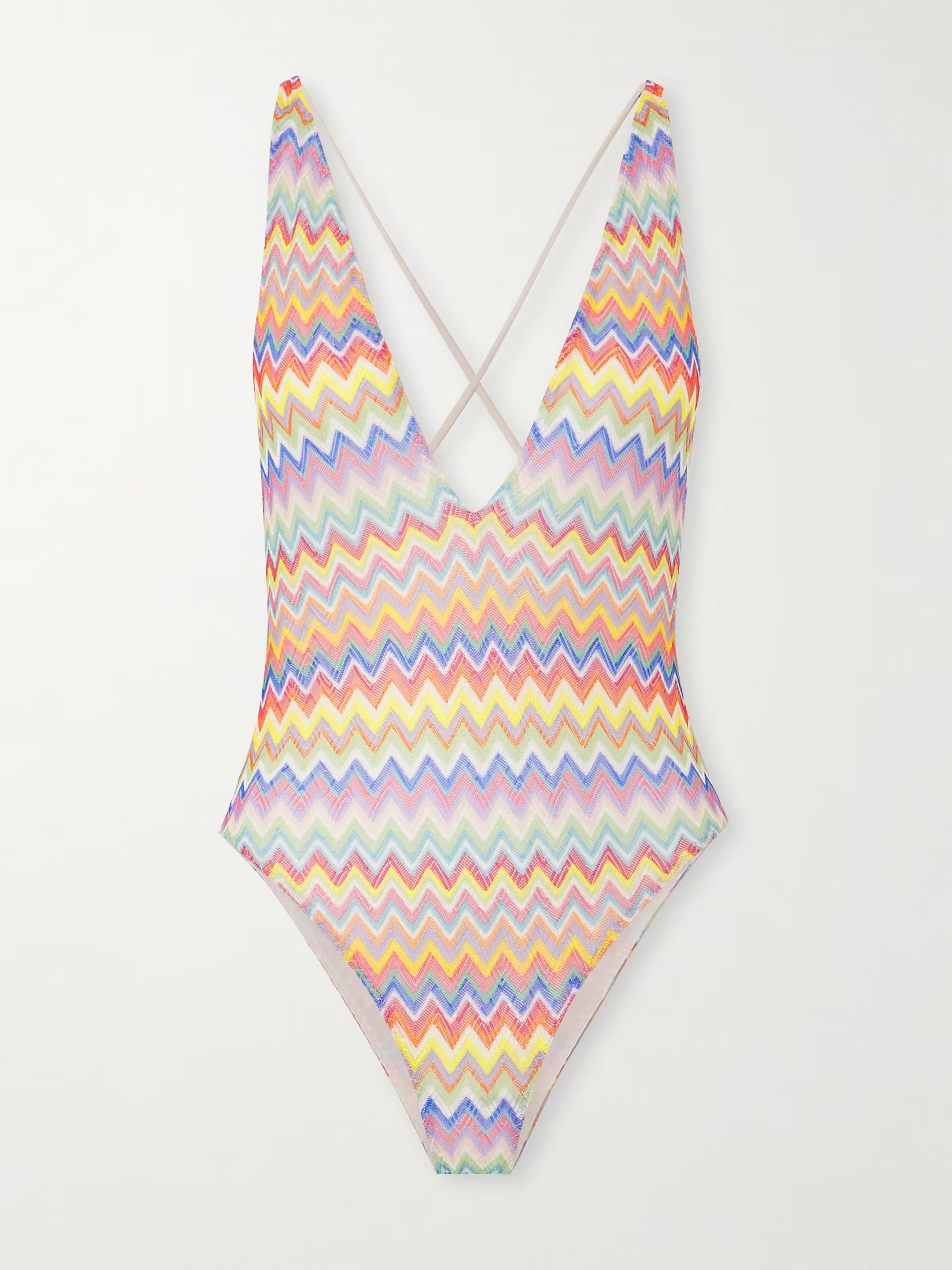 Striped crochet-knit swimsuit | NET-A-PORTER (US)