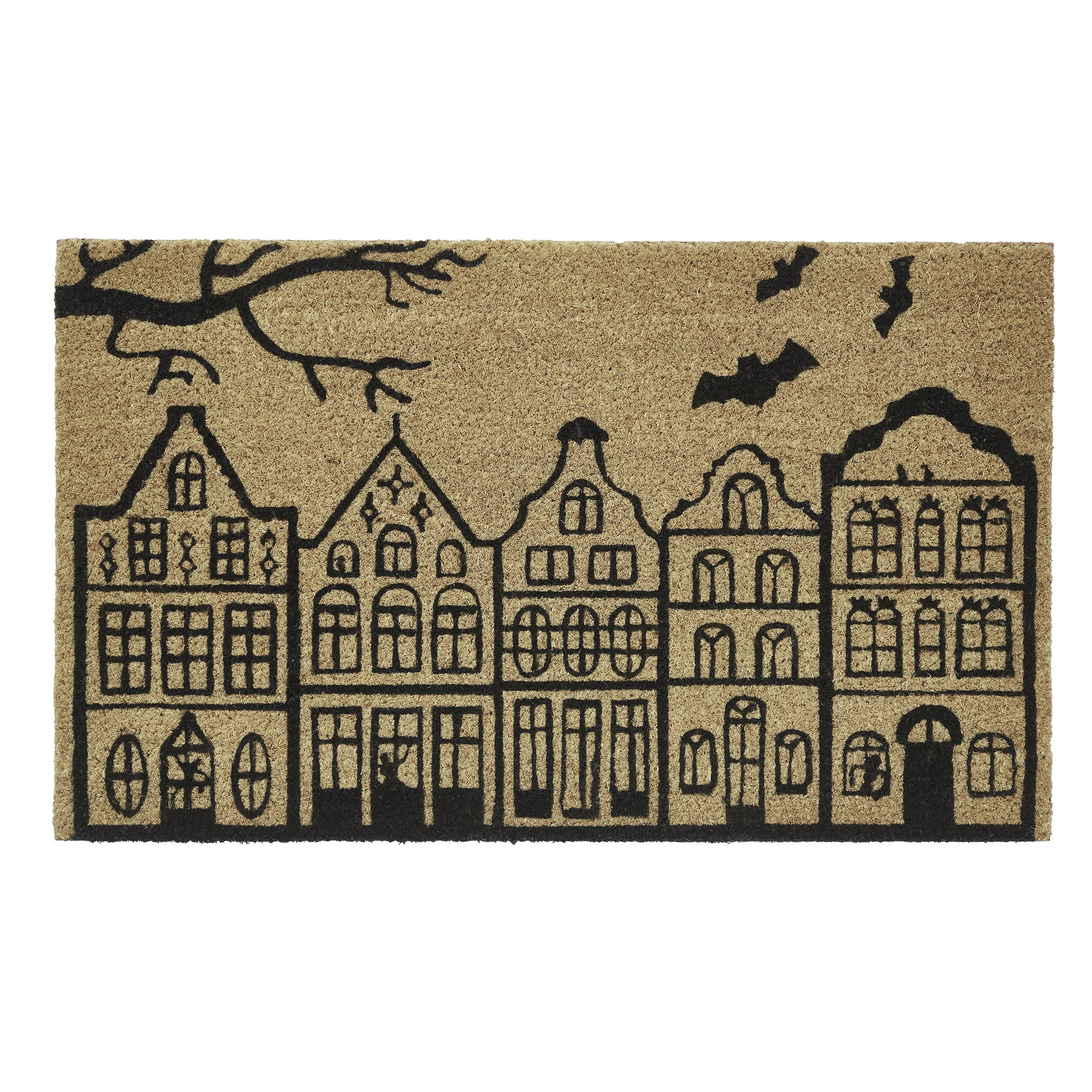 My Texas House Natural/Black Bats Halloween Outdoor Coir Doormat, 18" x 30" - Walmart.com | Walmart (US)
