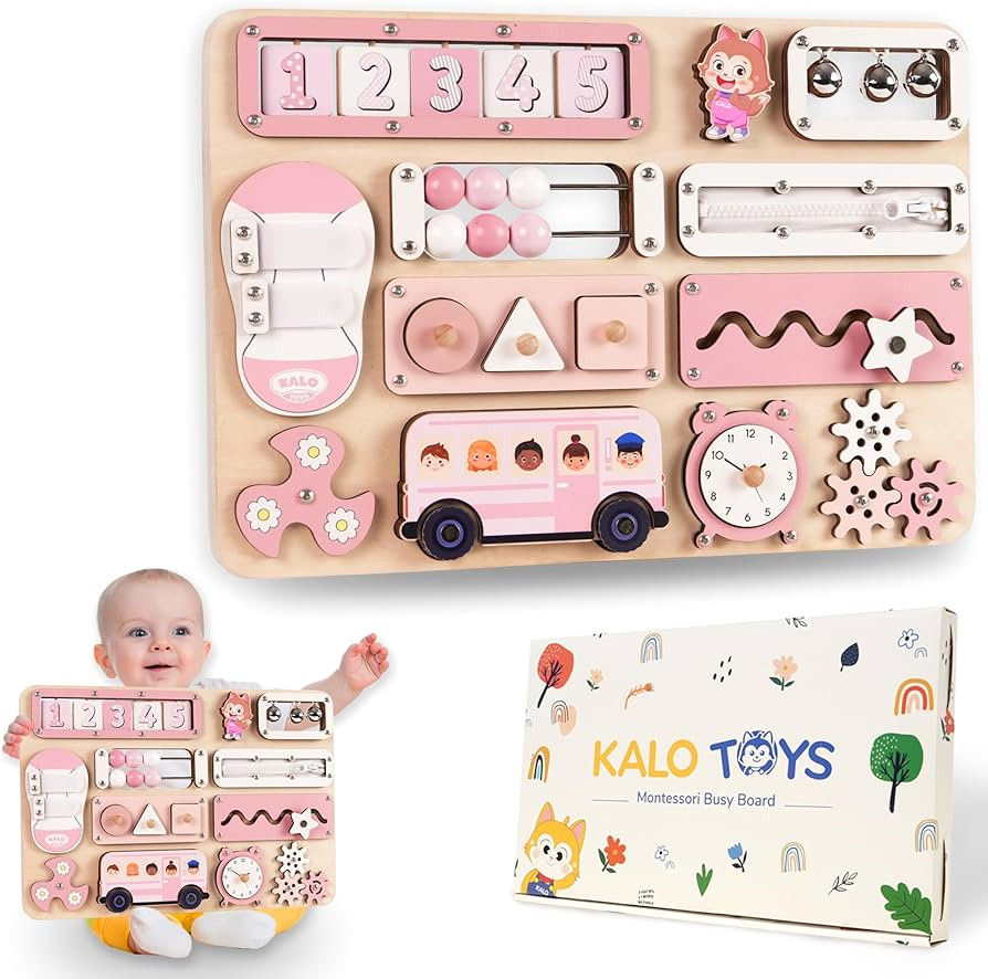 Large Busy Board Montessori Toys for 1 2 3 Year Old - Sensory Toys for Toddlers 1-3 - Fine Motor ... | Amazon (US)