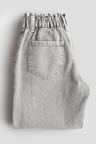 Wide Leg Paper-bag Jeans - Regular waist - Long - Light denim blue - Kids | H&M US | H&M (US + CA)