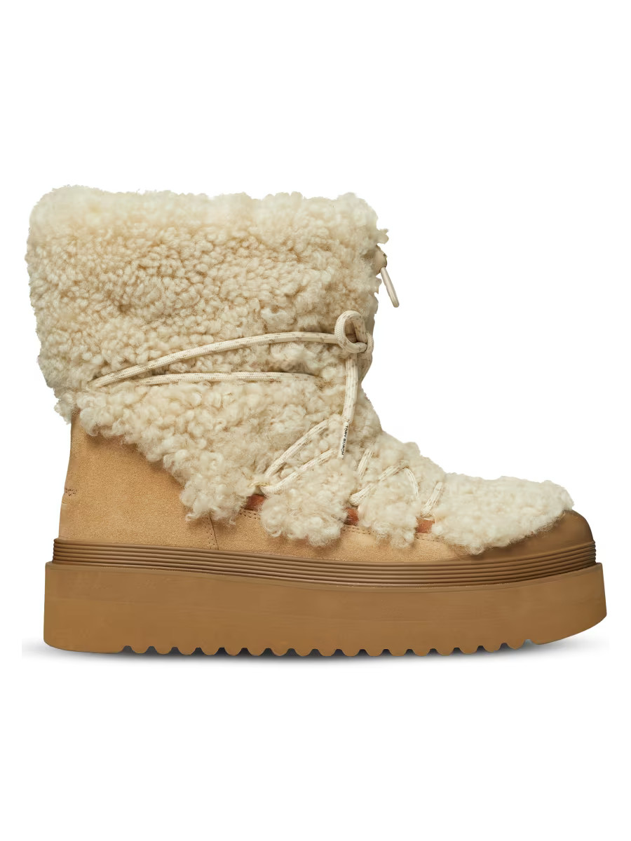 Mellow Shearling-Suede Lace-Up Boots | Saks Fifth Avenue
