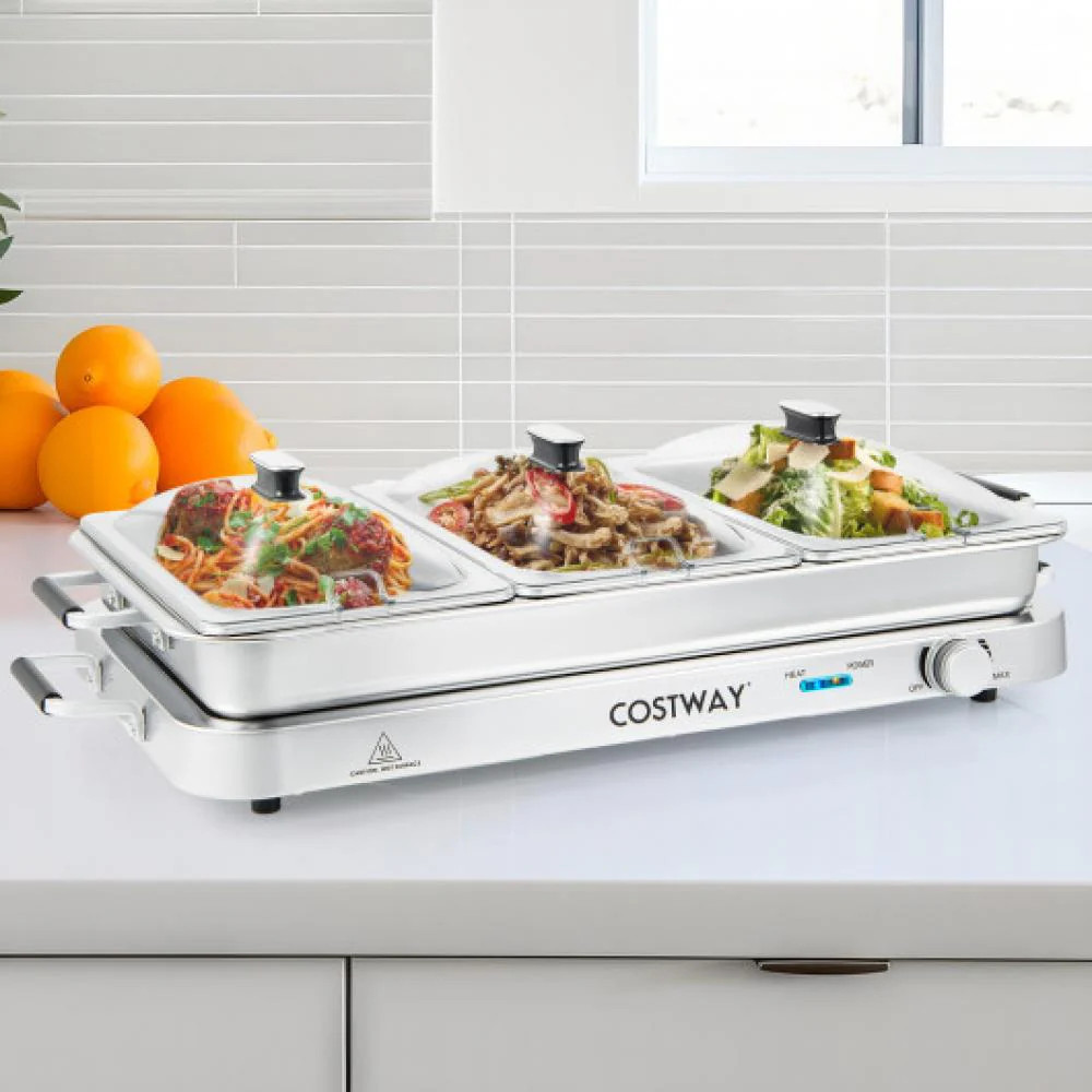2 in 1 Electric Warming Tray with Temperature Control | Shop Simon