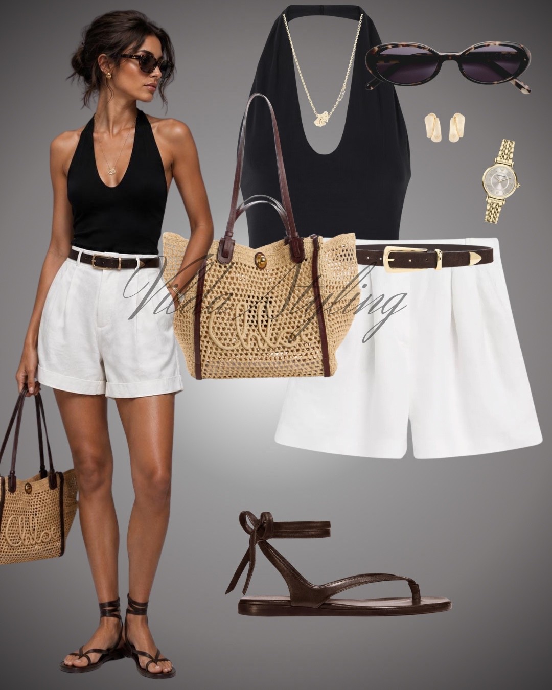The perfect effortlessly chic outfit for a summer day. I love pairing white linen shorts with a sleek black halter top. 🖤🤍 Accessorize with a classic belt and stunning woven bag for a resort-ready look. 
#LTK #LTKstyle #SummerStyle #ResortWear #ClassicStyle #OOTD #OutfitInspo #LinenShorts #WovenBag #MustHaveItems #FashionBlogger

#LTKsummer #LTKtravel #LTKstyletip
