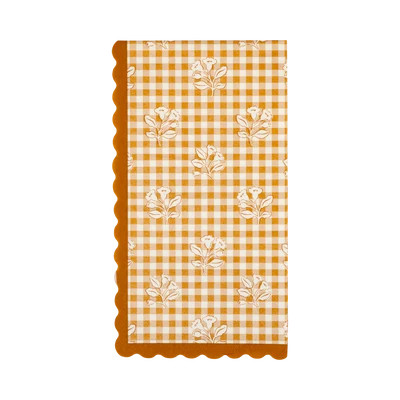 Rust Gingham Block Print Dinner Paper Napkins | My Mind's Eye
