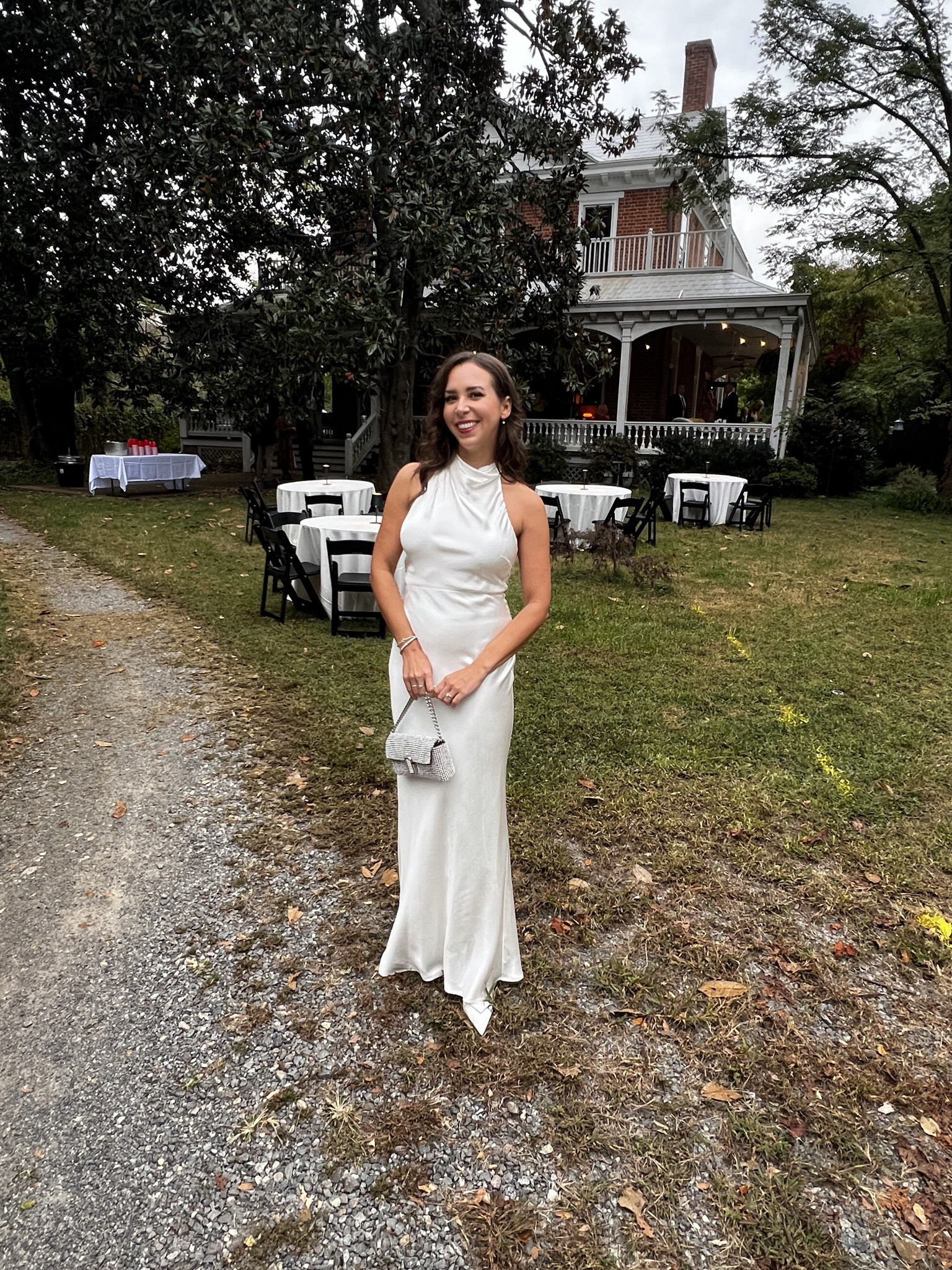 engagement party white dress. wedding white dress. wedding dress under $200. prada heels. metallic bag. marc jacobs. prada. meshki. white maxi dress. white gown. affordable wedding . 

 #LTKootd #LTKWedding
