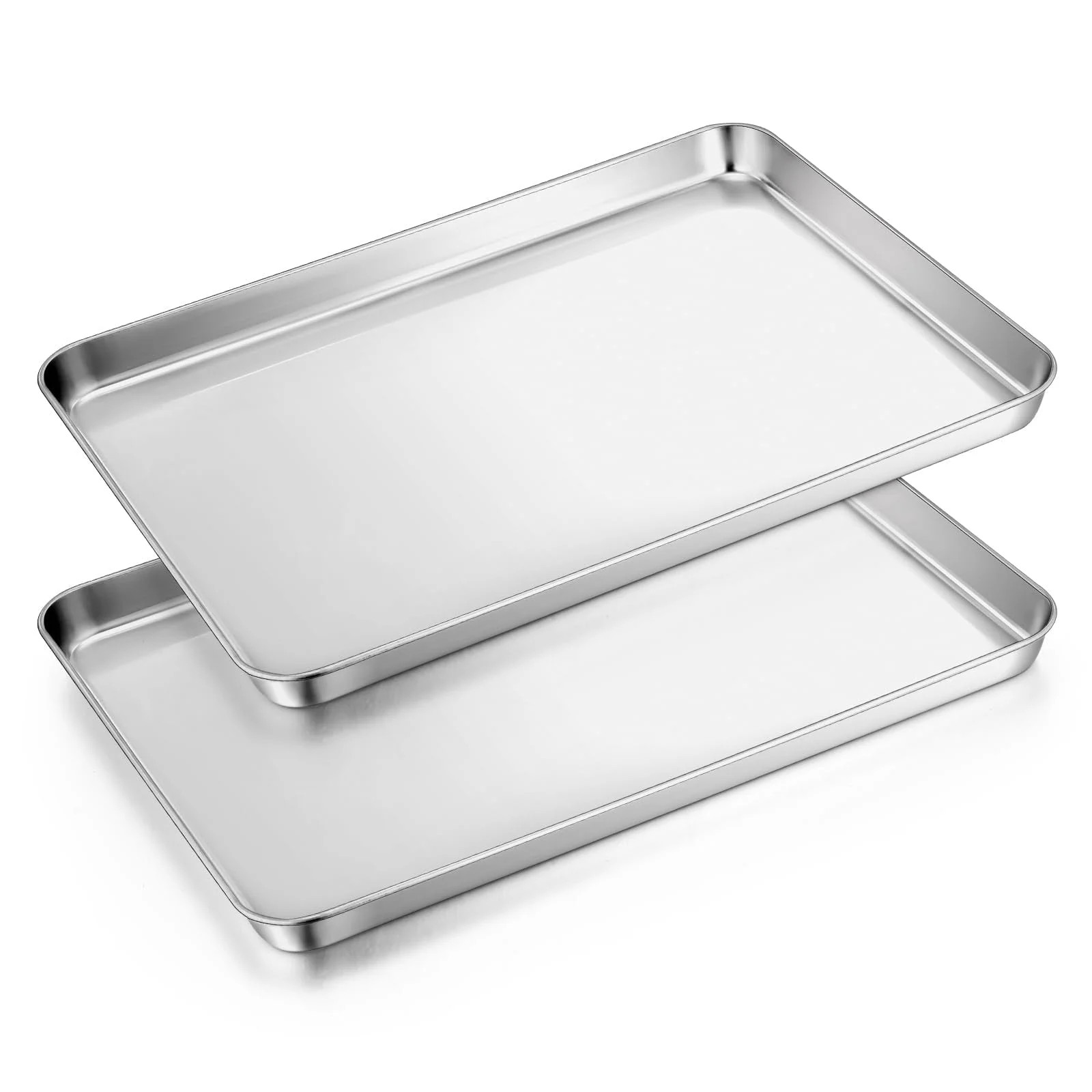 VeSteel Baking Cookie Sheet Set of 2, Stainless Steel Rectangle Baking Pan Oven Tray - 16 x 12 x ... | Walmart (US)