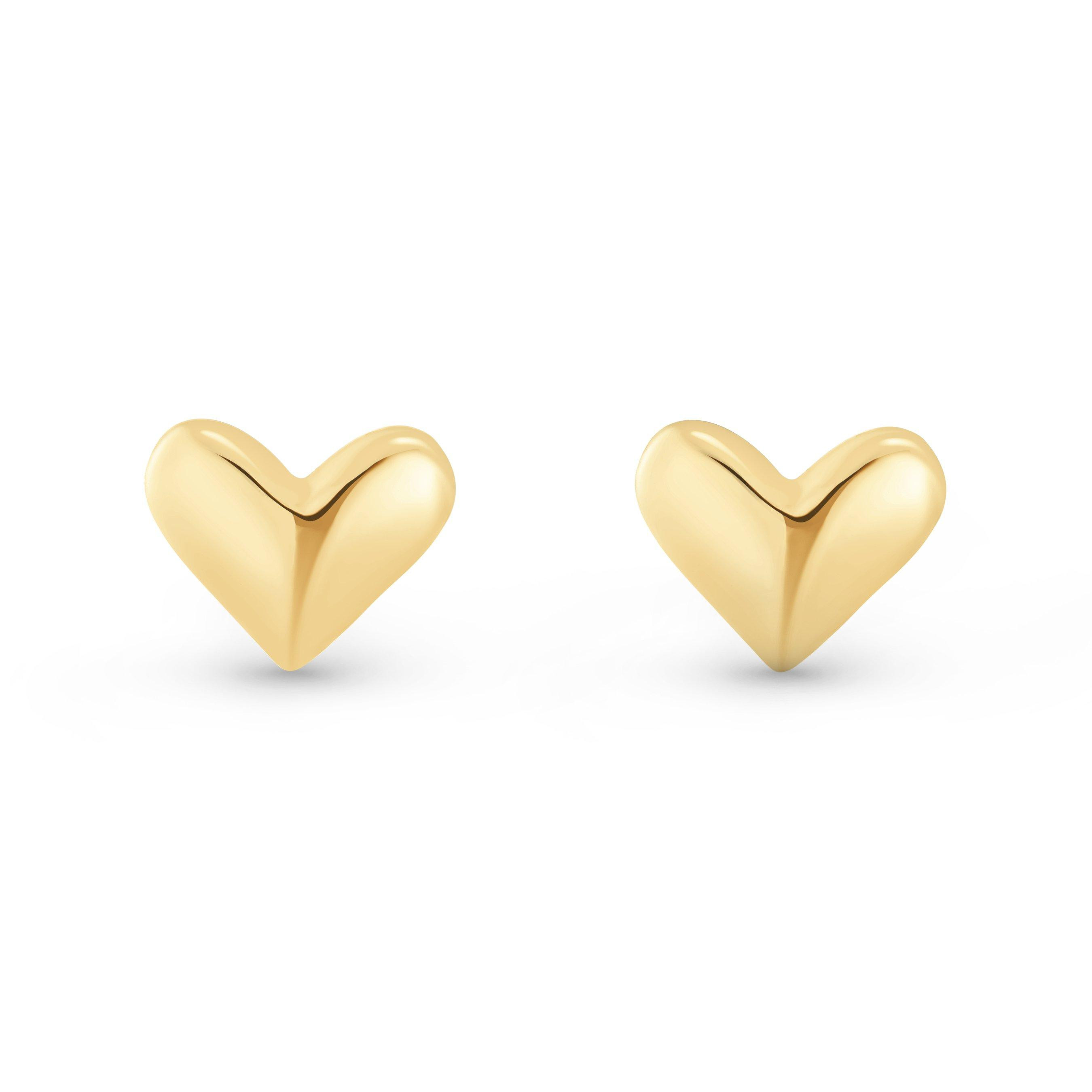 Beaverbrooks Yellow Gold Plated Heart Stud Earrings  | 0156649 | Beaverbrooks | Beaverbrooks