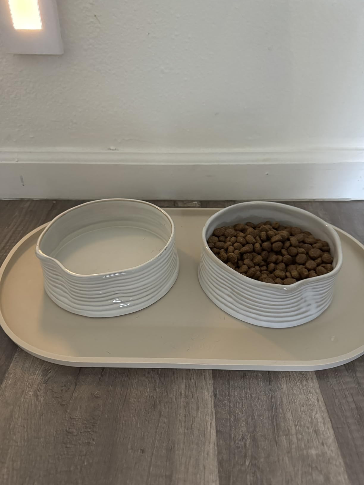 Fringe Studio Stoneware Pet Bowl, Medium, Ribbed White (501005) | Amazon (US)