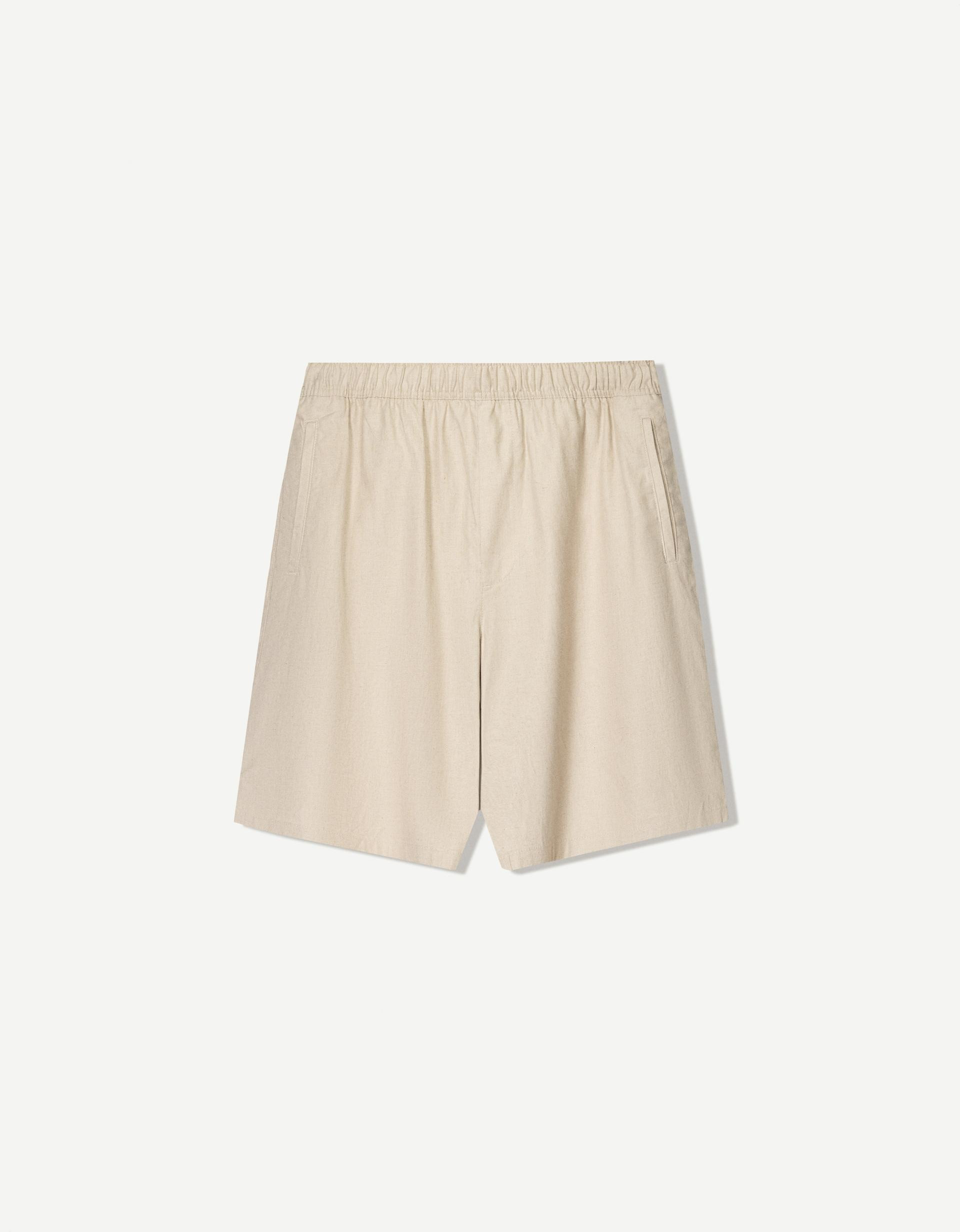 Loose linen blend jogger Bermuda shorts - Shorts and jorts - Men | Bershka GB