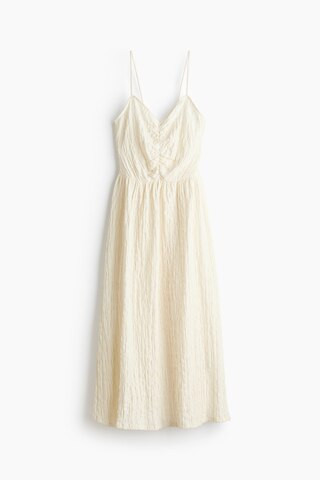 H & M - Crinkled Strappy Dress - Cream | H&M (US + CA)