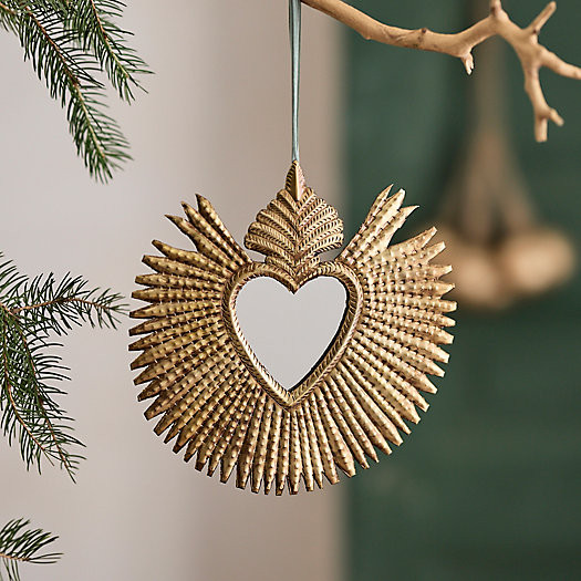 Gilded Mirrored Heart Ornament | Terrain