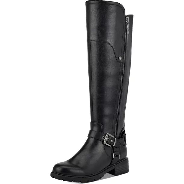 G by Guess Womens Tealin Faux Leather Zipper Riding Boots Black 6.5 Medium (B,M) - Walmart.com | Walmart (US)